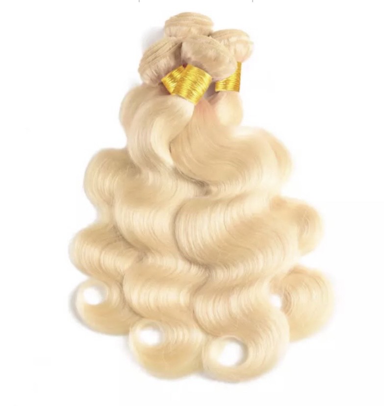 Blonde bundles Brazilian human hair extensions